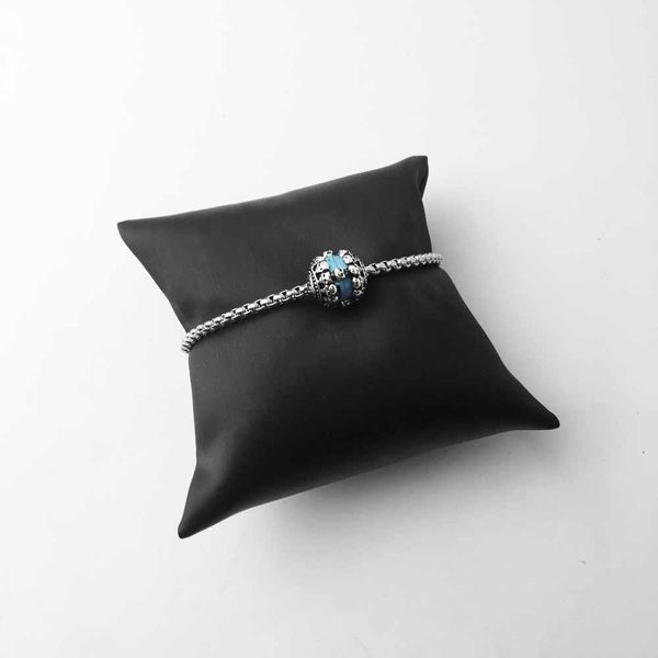 

diy beads blue stone skulls bead m hole2018 fashion silver jewelry punk gift for women men boy girl fit bracelets necklace wmtiji bdesybag, Bronze;silver