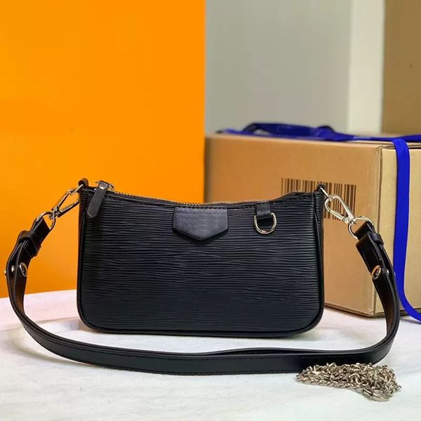 

strap handbag fashion letter hobo shoulder bag wave pattern genuine leather classic crossbody bags detchable belt lady tote easy pouch handb, Black;red
