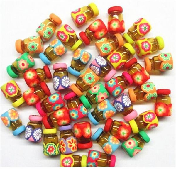 

50pcs/lot 0.5ml glass essential oil bottle small polymer clay pendant wishing bottles glass vials with natural w qylpbr