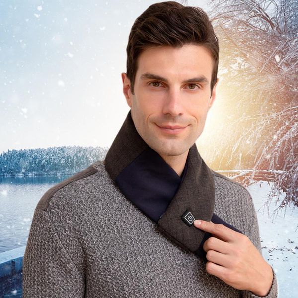 

cycling caps & masks thickened comfortable heating scarf outdoor winter thermal insulation usb connection electric warm washable climbing, Black