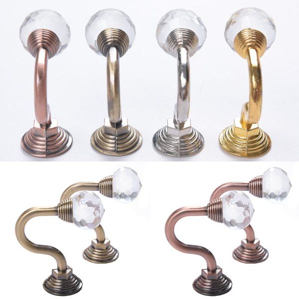 

1pair classical style crystal curtain holdback window drapery tie back hooks tassel holder