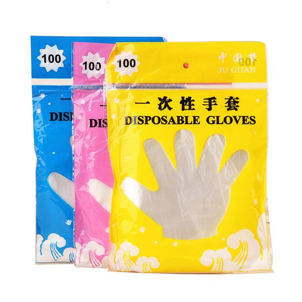 

factory1ica100pcs/set grade disposable one-off gloves plastic food for food/cleaning/cooking kitchen accessories