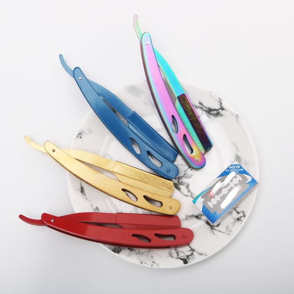 

men professional straight edge barber razor classic travel home barber razor beard shaving hair removal tools 4 styles
