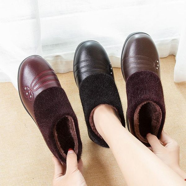 

boots winter snow fashion women's flat shoes woman with fur 2021 for female women, Black