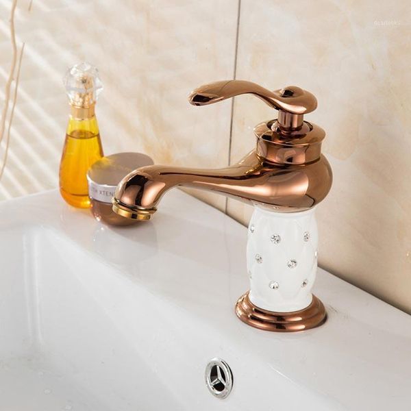 

sink basin faucets mixer tap solid brass deck mounted crystal gold & white kitchen mixer1