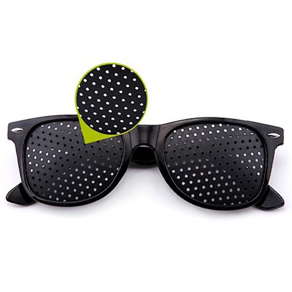 

training eyesight improvement black care exercise glasses cycling eyewear pin small hole sunglass camping eyeglasses