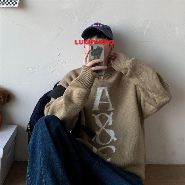 

2021 new fashion o-neck sweater men's hip hop streetwear pull oversized -5xl long sleeves pullover for autumn spring winter ysqx, White;black