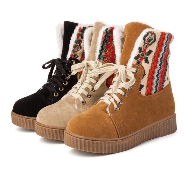 

swyivy платформа snow boots женщин зимы теплые ботинки high top 2020 снегоступы женщины хлопок padded ботильоны женские snowboots, Black