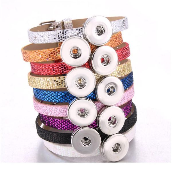 

wholesale stainless steel snap jewelry 18mm snap button bracelets & bangles snakeskin leather flowers charm bracelet bbymfz, Golden;silver
