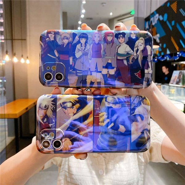 

1dwbrand new blu ray cartoon naruto uzumaki jiraiya kakashi sakura mobile phone cover vip 12 mini 11 pro x 7 8 with soft cover