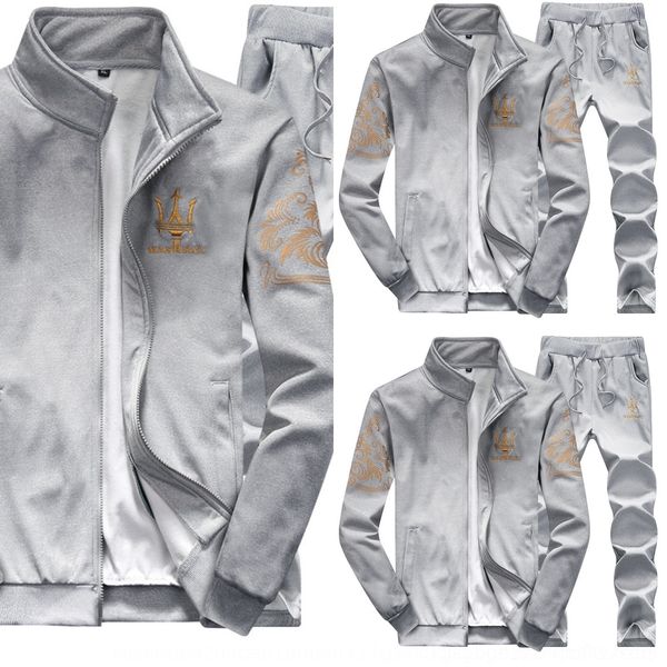 

3ccpt spring sports suit new and men's cardigan stand collar autumn casual long sportswear sportswearsweater sportswearsleeve sweater s, Black