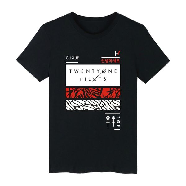 

двадцать один пилот футболка новой мода 2018 осени новой футболка с коротким рукавом tx01, White;black