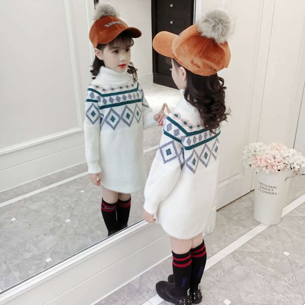 

new winter 2020 clothing children's foreign autumn sle knitwear fashion mink cashmere girls' sweater 6tt3, Blue