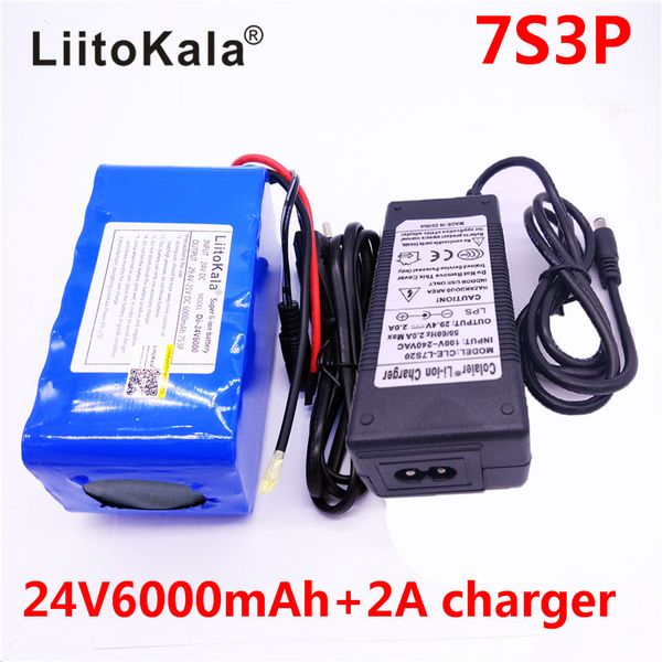 

hk liitokala 24v 6ah 7s3p 18650 литий-ионный аккумулятор 29.4v 6000mah электрический велосипед мопедов / зарядное устройство электрический