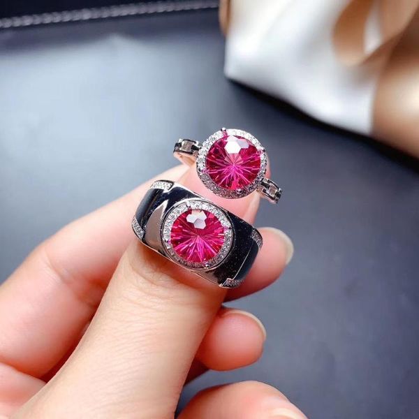 

high purity natural red z ring real 925 silver valentine ring good color anniversary gift couple for date love confess, Golden;silver