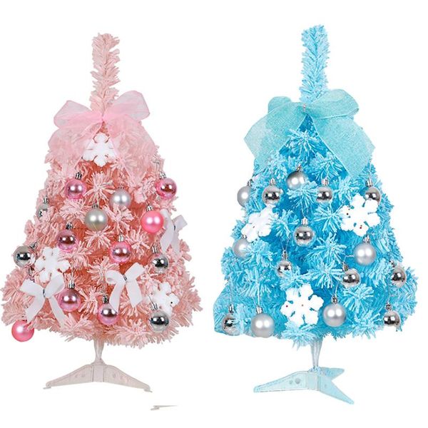 

mini christmas tree with lights christmas decoration diy flocking set pine tree desknew year decoration