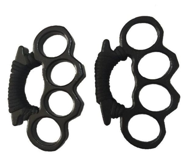 

steel brass knuckle dusters silver and black self defense personal security edc tools women men self-defense protective gear