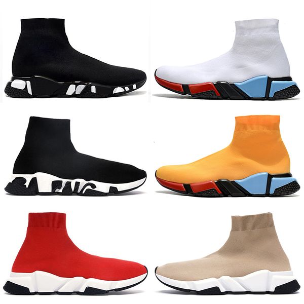 

luxurys designers graffiti sock shoes mens womens casual shoes tripler loasfer vintage sock trainers womens boots flat sneakers, Black