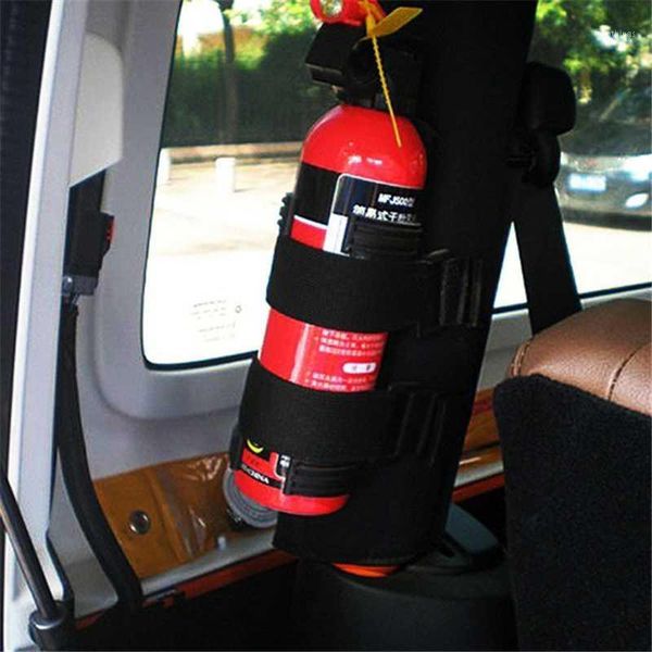 

car trunk store content bag rapid fire extinguisher holder safety strap kit fire extinguisher car magic tapes1