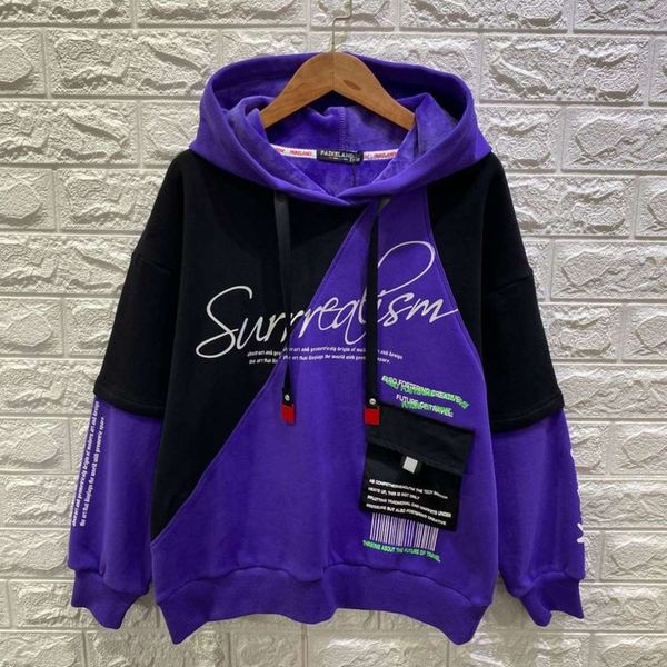 

fashion wear autumn children's winter 2020 korean hooded english pullover for men and women, Black