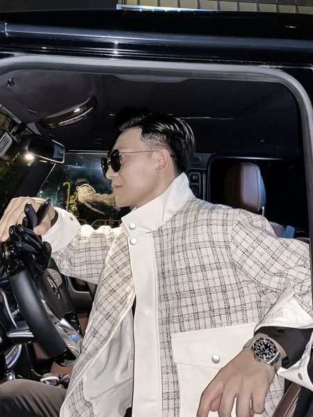 

daio ethan autumn ins net red high-level puffy and handsome jacket with plaid small fragrance coat for man