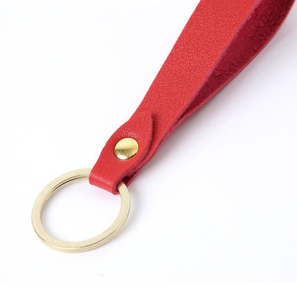 

trendy sharp corner pu leather brass keychain pu brass wallet key chain simple circle waist car leather keychains k jlljjj