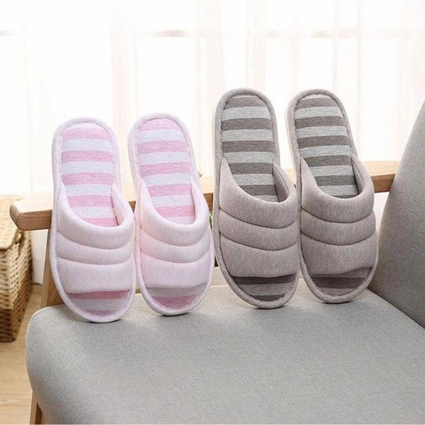 

women indoor slippers anti-slip lovers home flax slipper 2020 spring summer shoes woman men house floor cotton slides sh12281 #g55u, Black