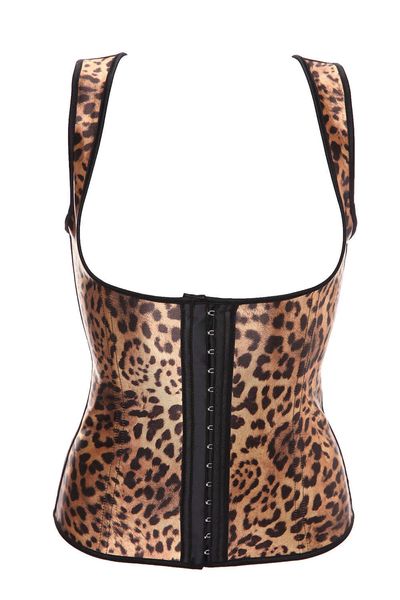 

latex waist trainer leopard rubber corset, Gray