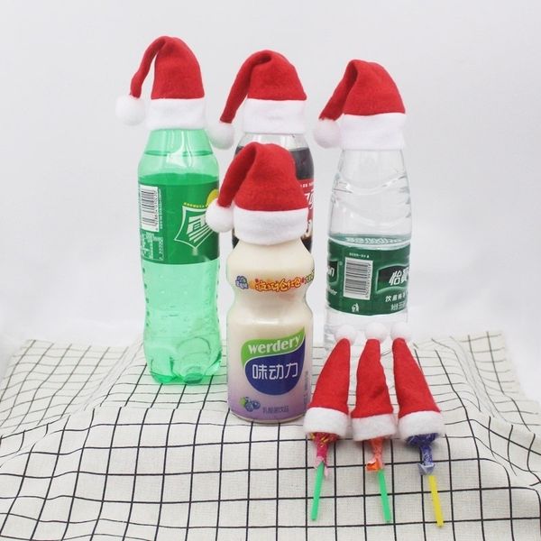 

srl6l decorations mini beverage hat cap small capand lollipop hat christmas lollipop fork set bottle christmas cap 8dwyt