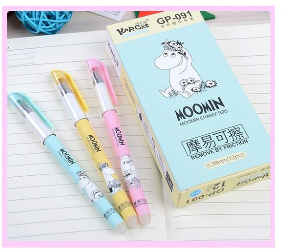 

wholesale- erasable gel pens moomin blue colored kawaii gift gel-ink pens for writing cute stationery office school supplies 0.38mm1