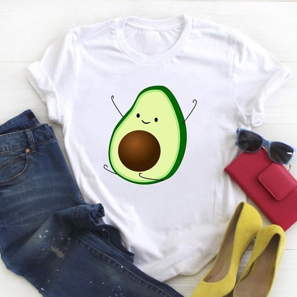 

women avocado baby cute fashion print 90s cartoon summer female t tee ladies tshirt womens shirt clothes graphic t-shirt, White