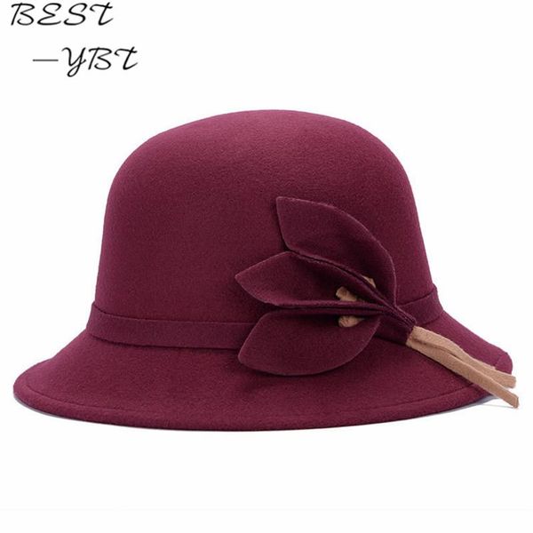 

горячие новые дамы женщины девушки цветы шапки модные wool bowler осень-зима подогреть любителей фетровых chapeau femme, Blue;gray
