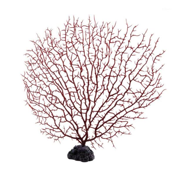 

9" height red plastic coral decoration for aquarium fish tank1