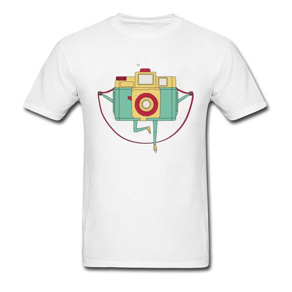

123 click 2018 trendy cartoon t shirt rope skipping camera print men's white t shirts cute funny holiday tees sport hooded sweatshirt h