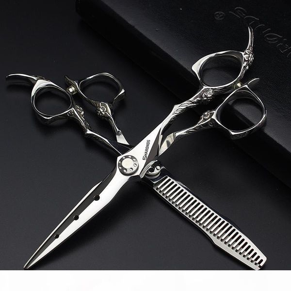 

professional authentic sharonds barber shop hair stylist special 6-inch flat cut 10%-15% thinning hair cut combo set shears