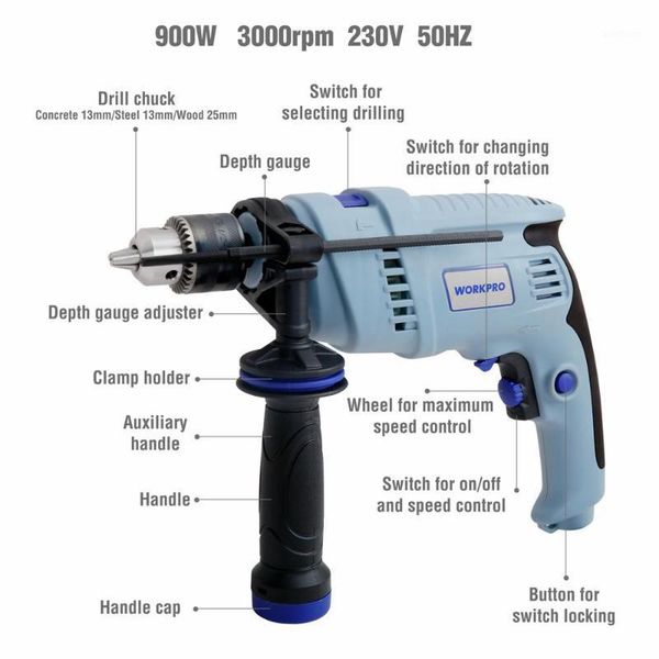 

220v electric impact drill power hammer drill electric with 9pc bits1