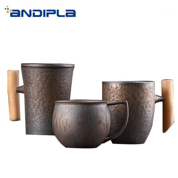 

220ml-300ml vintage coarse pottery coffee mug ceramic drinkware teaware master milk juice mugs handle cup water cups craft decor1