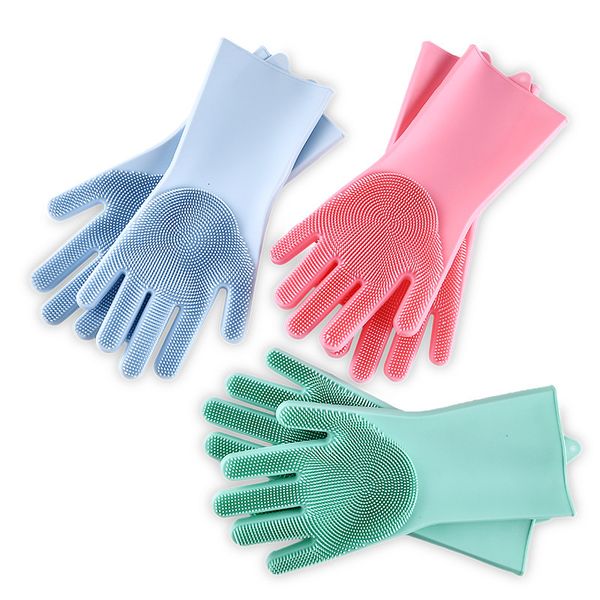 

new silicone dish washing gloves eco-friendly cleaning brush for kitchen bathroom
