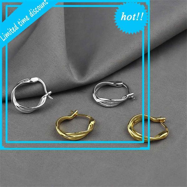 

2021 chaoren south korea new fashion electroplating process irregular girl ear hook earrings accessories, Golden