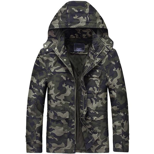 

men's jackets 2021 spring fashion camo hooded jacket good quality cotton camouflage, Black;brown