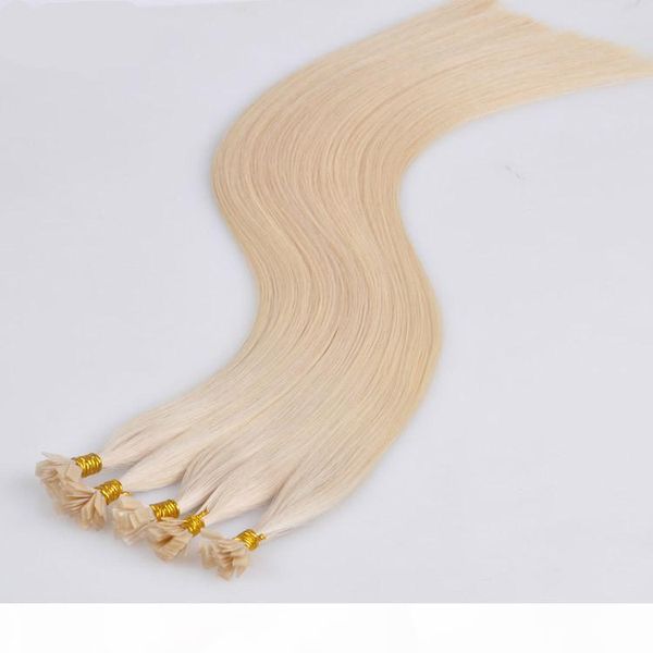 

elibess hair flat tip human hair extension 1g strand 100 strands set 14inch to 24inch straight wave pre-bonded hair extension, Black
