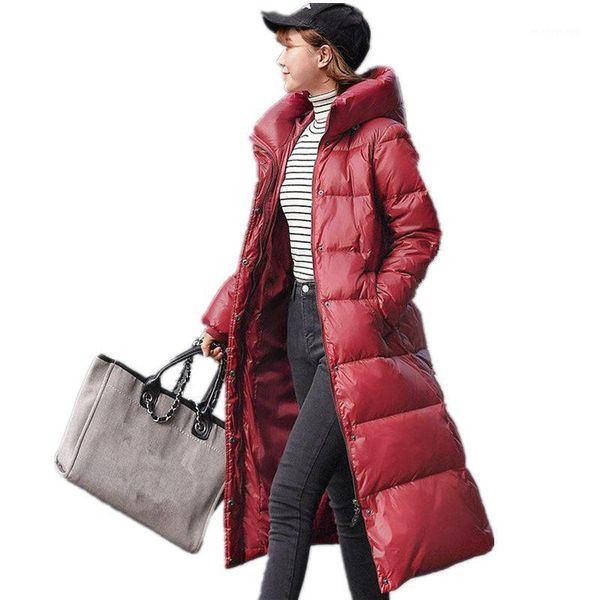 

women's down & parkas long cotton jacket female winter parka coat women oversize hooded warm padded sleeve q19011, Black