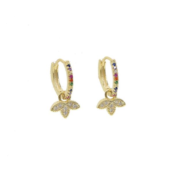 

stud colorful cz circle leaf pendant earring sparking 925 sterling silver vermeil jewelry lovely charming women fashion earrings, Golden;silver