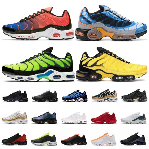 

with box tn plus mens shoes hyper blue triple black white throwback se future mens chaussures trainer zapato sports sneakers size 36-45