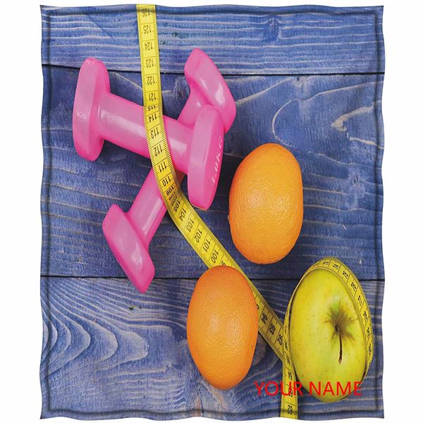 

fitness lightweight warm blankets, womens dumbbells s oranges measuring tape eat clean live active theme objects diy blanket, machine washab