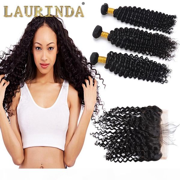 

peruvian virgin human hair extensions 3 bundles with 13 x 4 lace frontal hair weaves frontal deep wave curly hair bundles with frontal, Black;brown