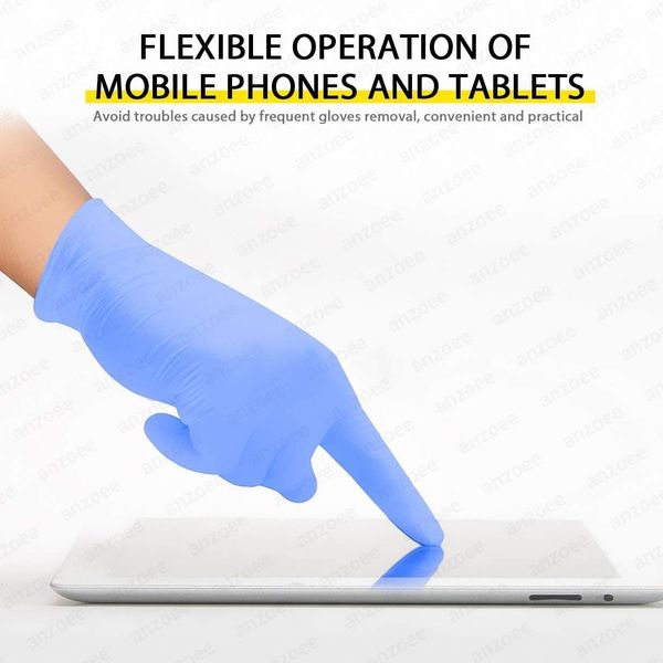 

m 30 pcs size household cleaning blue, anzoee dishwashing gloves with textured fingertips food service powder