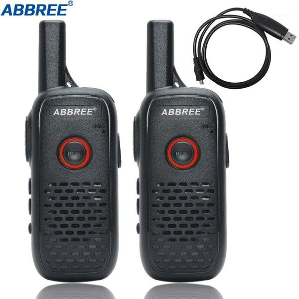 

walkie talkie 2pcs abbree ar-q2 professional handy mini vox usb charge uhf two way radio comunicador transceiver woki toki1