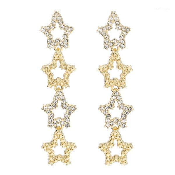 

dangle & chandelier women gold long star earrings fashion diamond alloy simple style lady party bohemian1, Silver