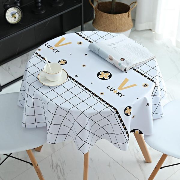 

nordic round tablecloth pvc table cloth waterproof and oil-proof anti-scalding disposable household square/rectangle table cloth1